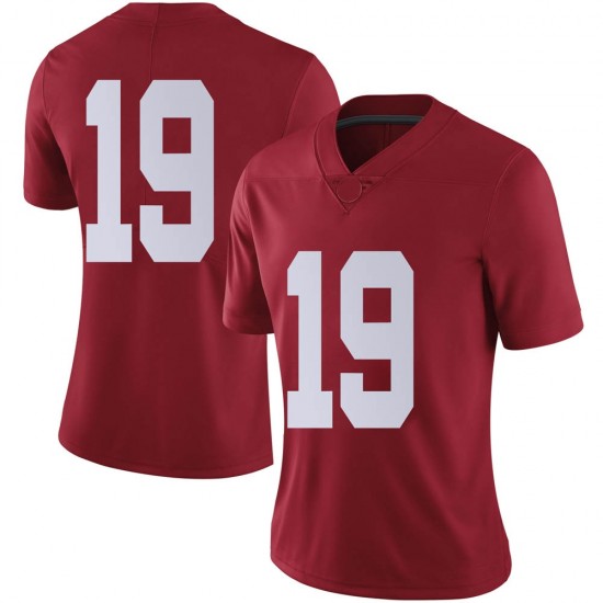 Alabama Crimson Tide Women's Keanu Koht #19 No Name Crimson NCAA Nike Authentic Stitched College Football Jersey IM16I04TZ